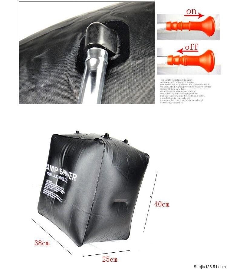 Foldable Shower Bag Solar Heat Camping Hiking Travel Water Storage Bag 20L 40L