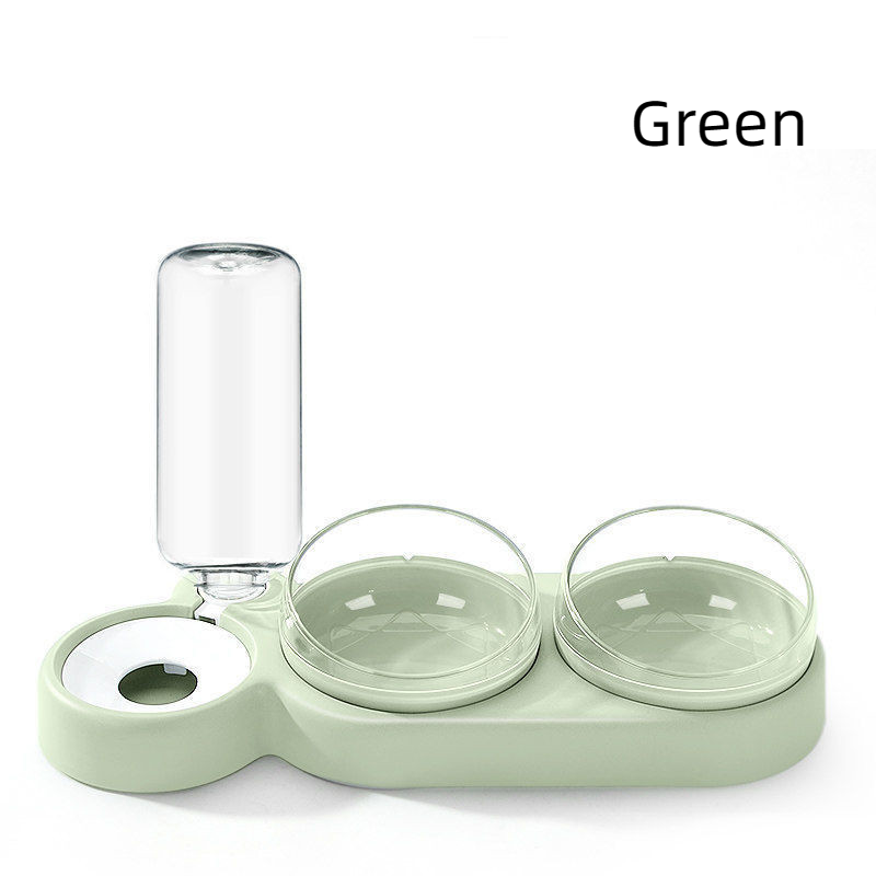 Pet Cat Three Bowl Dog Bowl Stand Cat Dog Automatic Feeder Water Fountain
