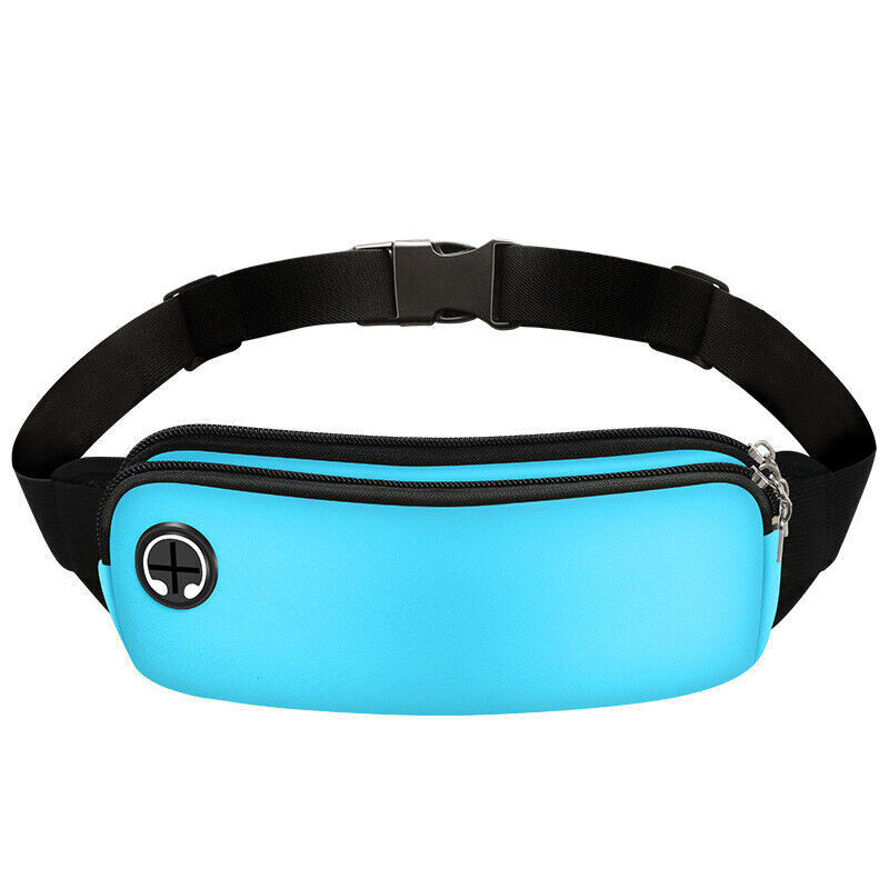 Double Tier Zip Belt Pouch Sport Wallet Waterproof Running Pack Travel Waist Bag