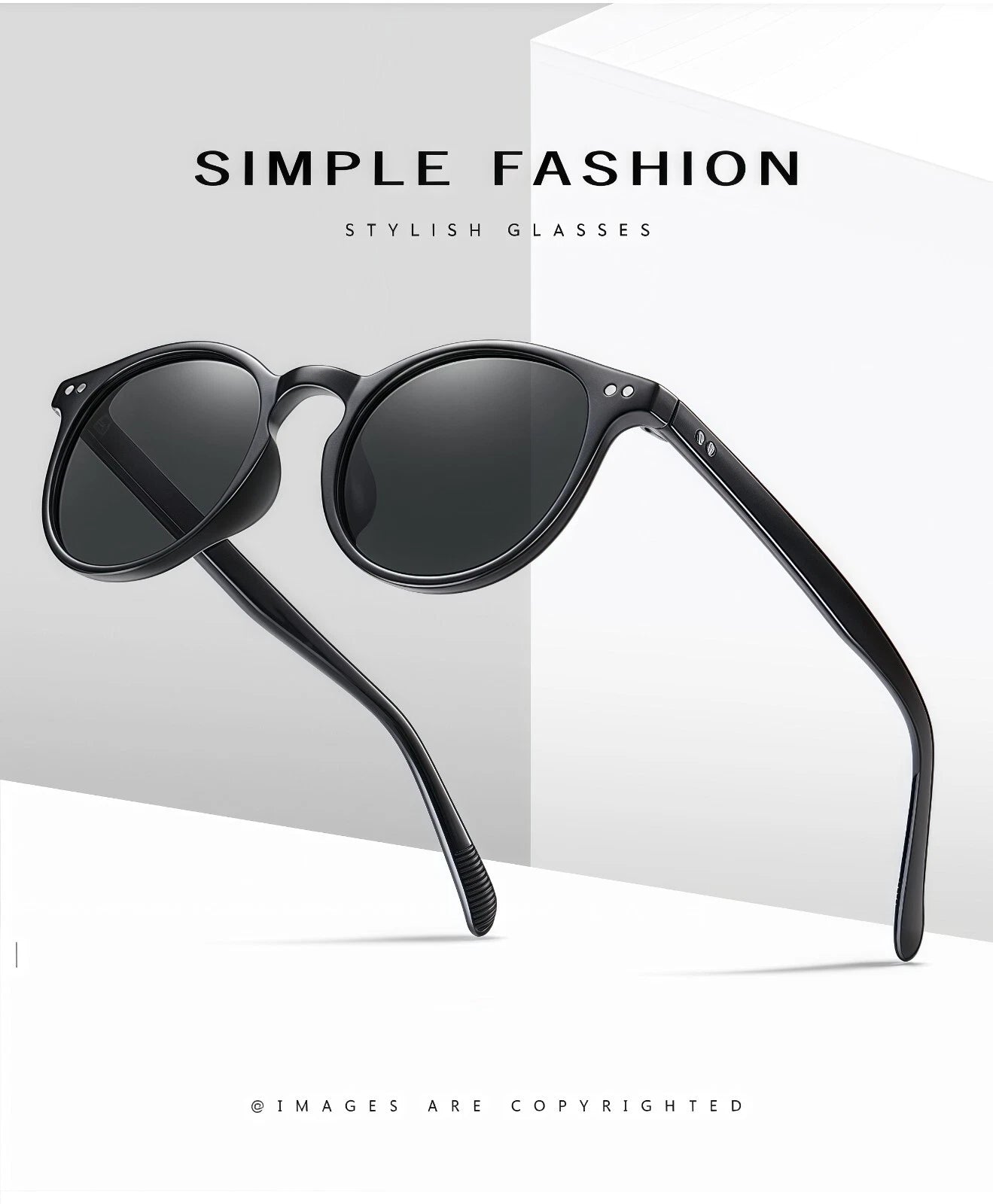 Women Lightweight Polarized Beach Round Driving Sunglasses UV400 Anti-Glare Lens # 3331