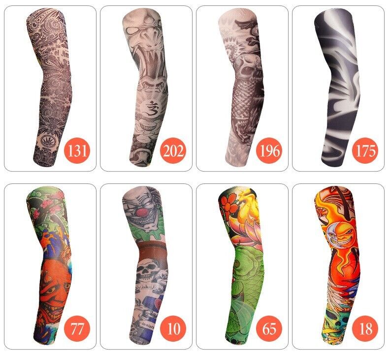 Sunscreen Tatto Arm Stretch Sleeves UV Sun Protect Covers Outdoor Sports Cooling