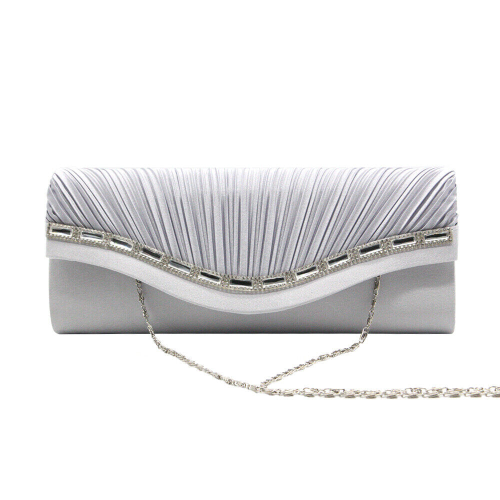 Women Satin Evening Bags Clutch Purses Wedding Formal Handbags Party Prom Clutches