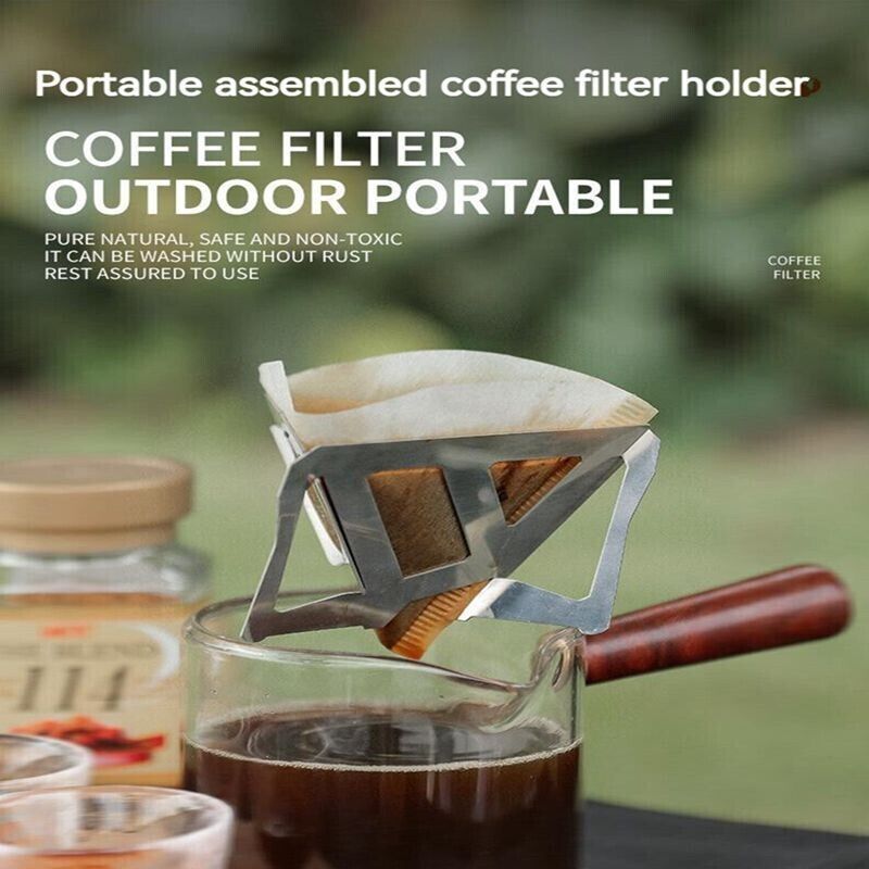 Outdoor Camping Portable Stainless Funnel Coffee Filte CupCoffee Drip Holder
