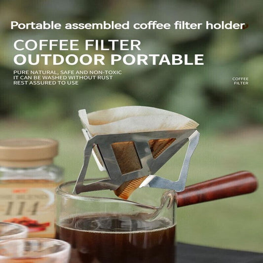 Outdoor Camping Portable Stainless Funnel Coffee Filte CupCoffee Drip Holder