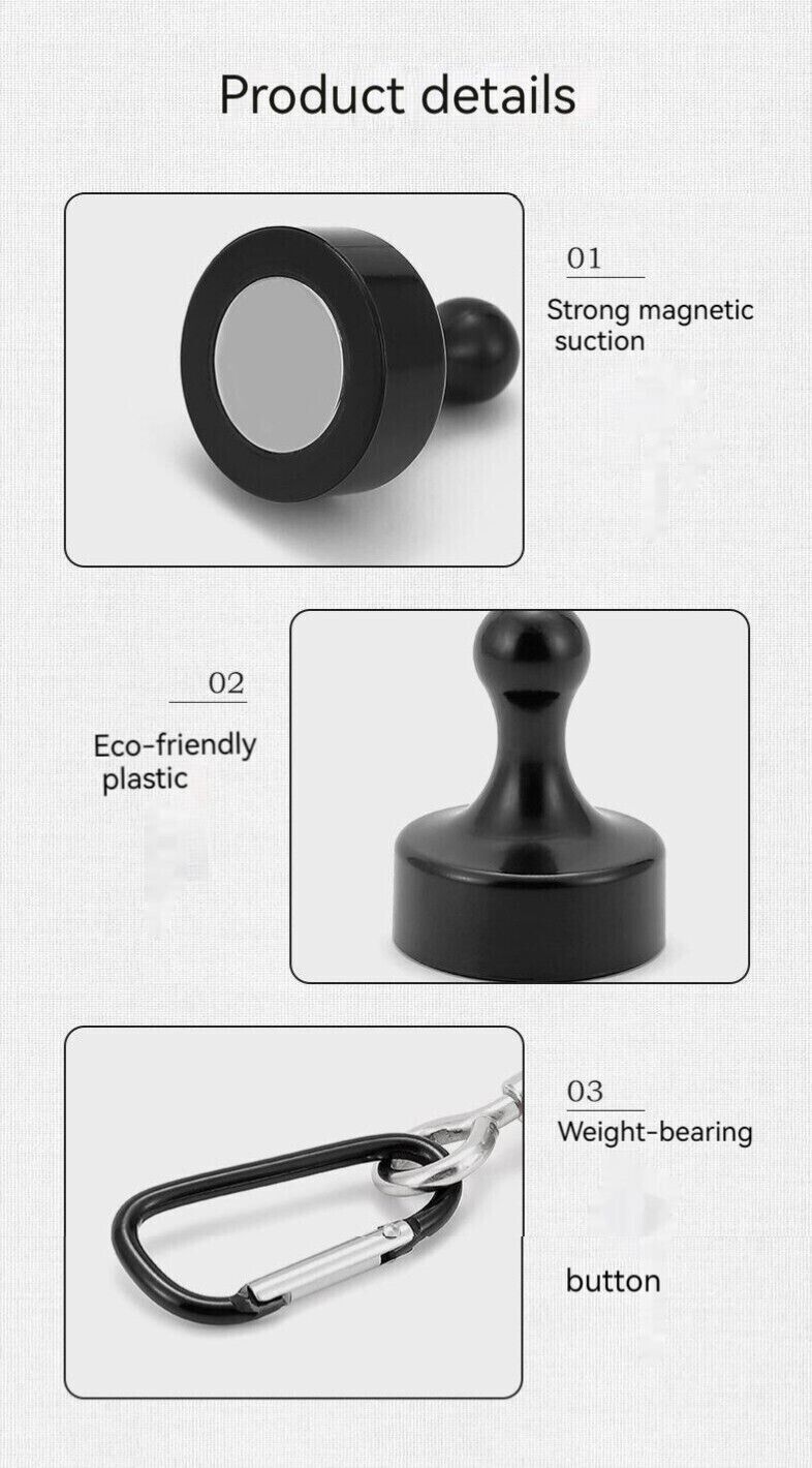 Outdoor Magnet Hooks Magnetic Camp Light Hanging Canopy Tent Hiking Buckles