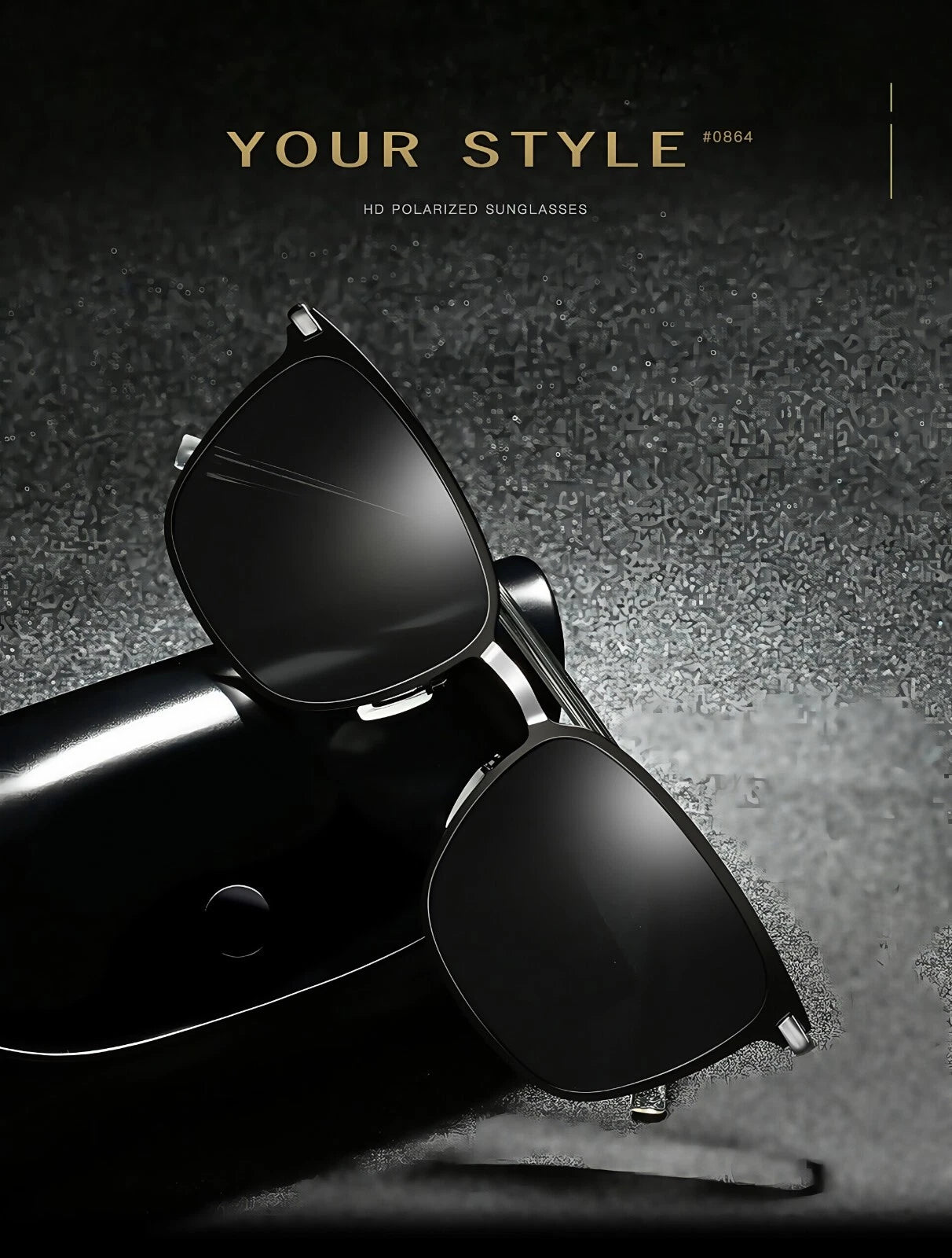 Men's Anti-Glare Square Driving Outdoor Travel Daily UV400 Polarized Sunglasses # 0864