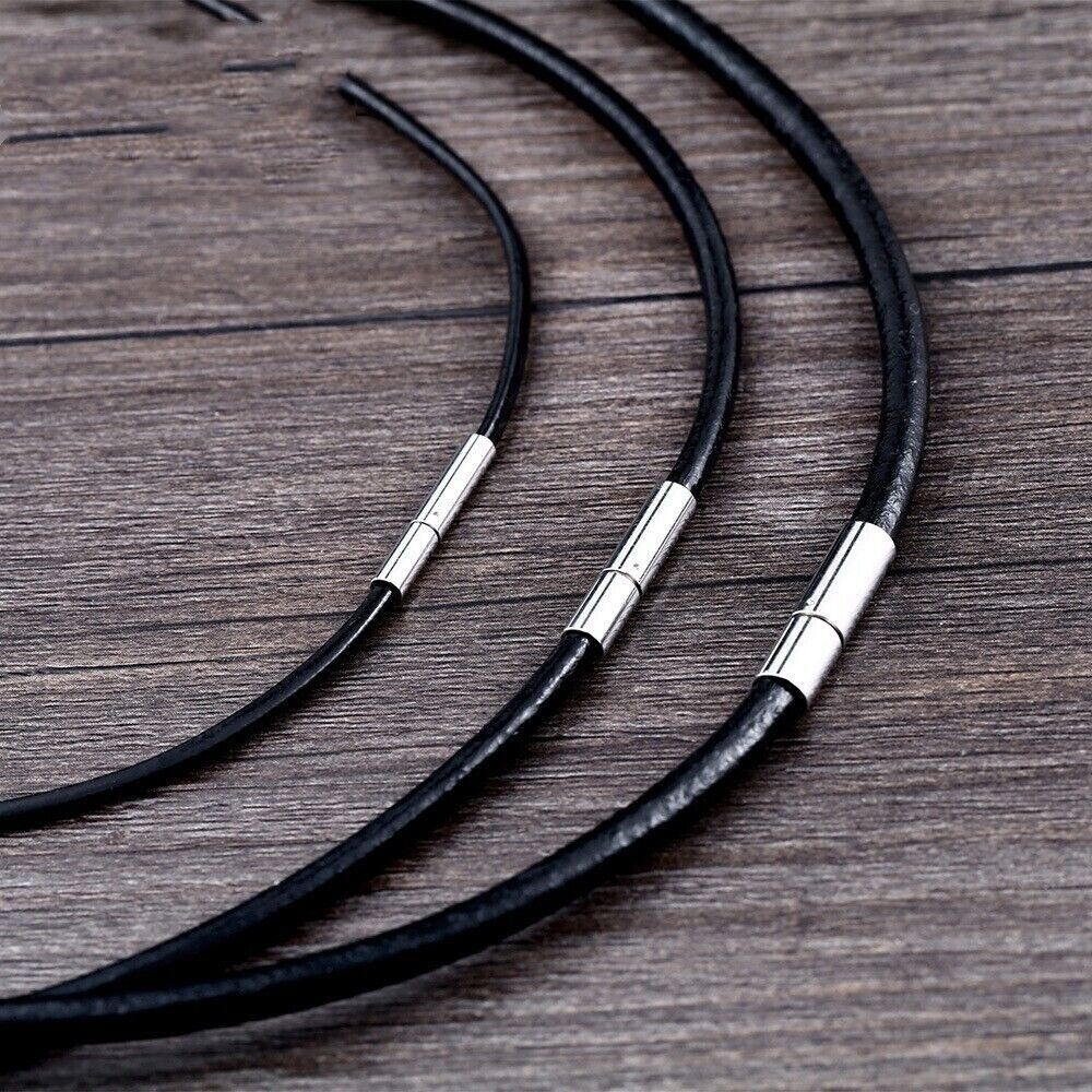 Unisex Fashionable Cowhide Rope Versatile Stainless Steel Buckle Necklace