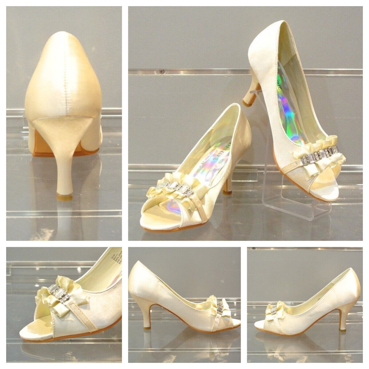 New Fashion Women Shining Ball Ventilate Mid Heel Party Wedding Work Date Shoes