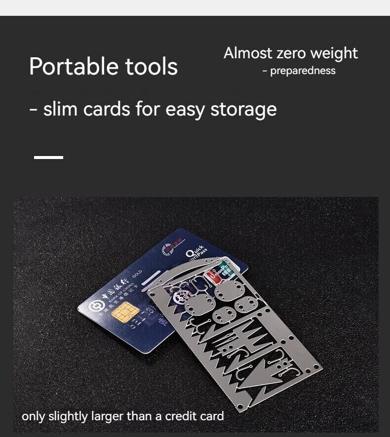 Outdoor 22 In 1 Multifunctional Survival Tools Fishing Gear Fishing Hook Card