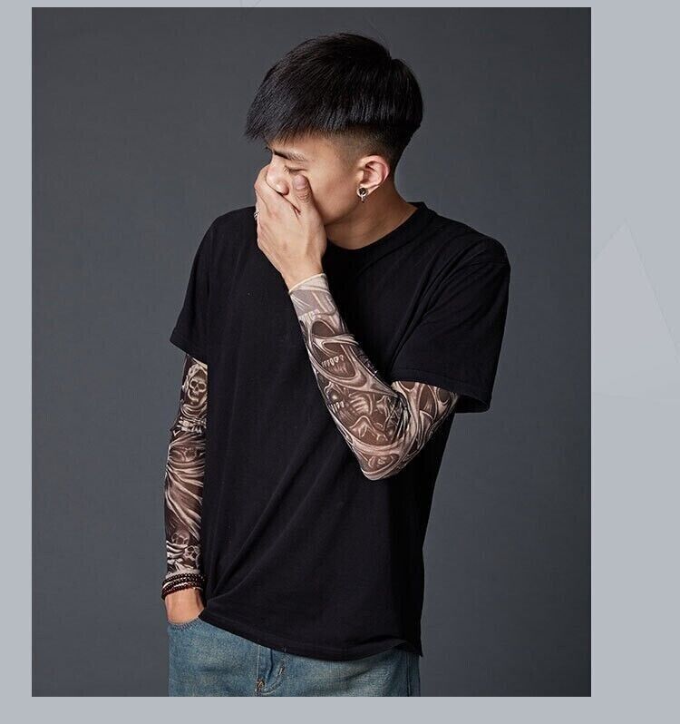 Sunscreen Tatto Arm Stretch Sleeves UV Sun Protect Covers Outdoor Sports Cooling