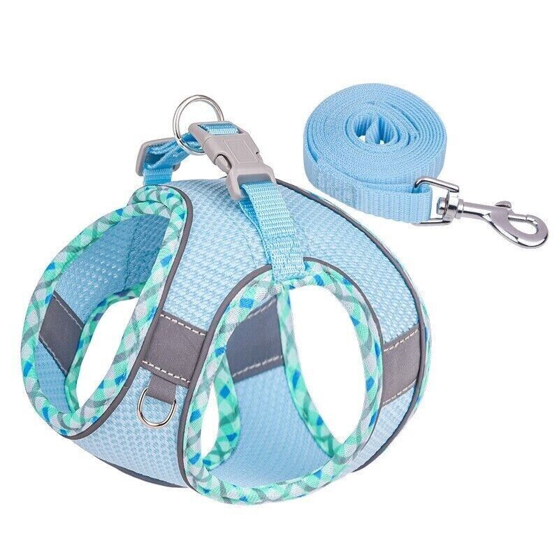 Pet Harness Vest Adjustable Puppy Breathable Mesh Leash Dog Reflective Vest