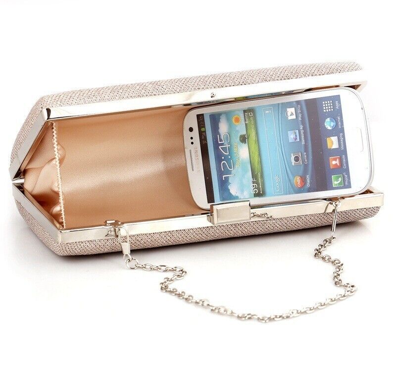 New Elegant Woman Ladies Hard Square Shell Wedding Clutch Evening Bag Party Bag