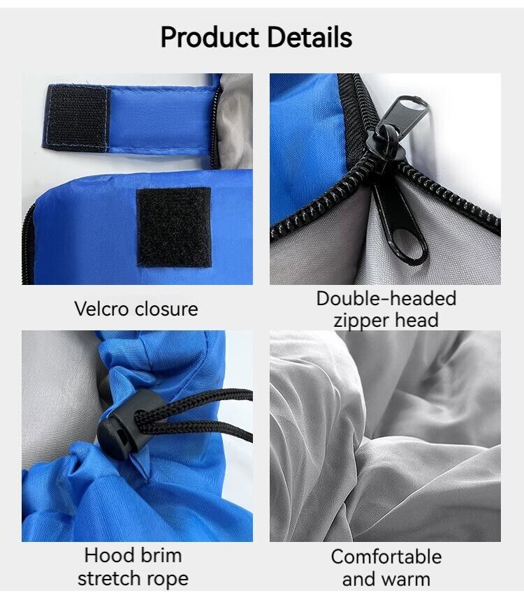 Adult Outdoor Camping Travel Thickened With Hat Cotton Winter Sleeping Bag