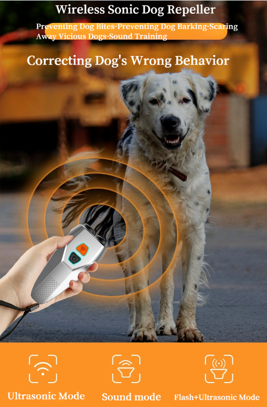 Dual Probe Ultrasonic Dog Repeller Anti-barking Device High Power Expeller