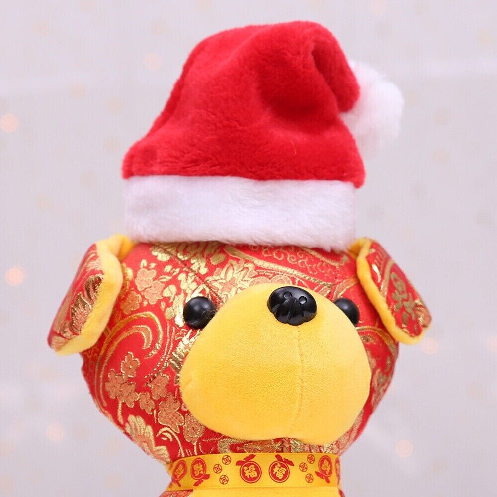 Pet Christmas Decoration Hats Cat Dog Headdress Flannel Shaggy Fluffy Xmas Hat