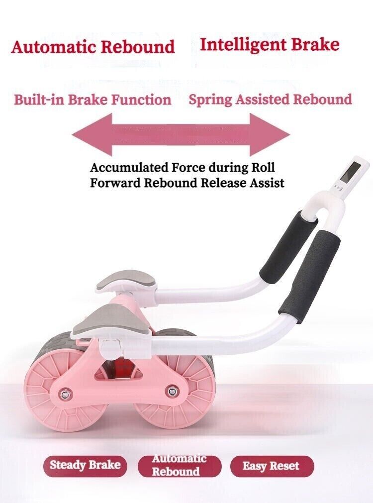 Automatic Rebound Wheel Roller Abdominal Ab Fitness Training Anti Slip Equipment