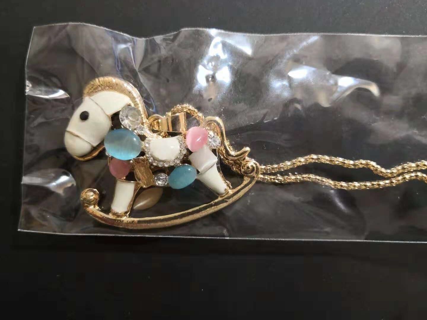 New Elegant Women Gold Choker Statement Bib Chain Pendant Necklace pony