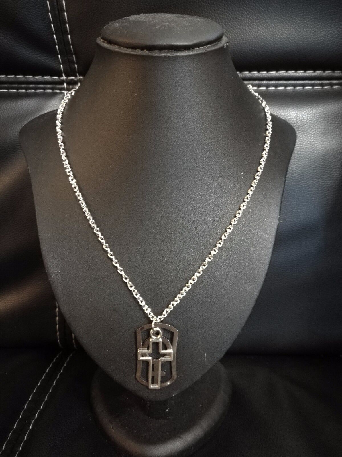 New UNISEX Rhinestone Chain Crystal Necklace Pendant CROSS Fashion Jewelry