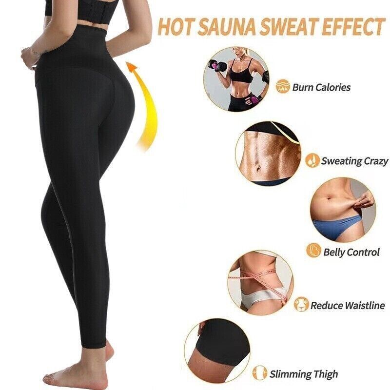 Women Waist Trainer Sauna Sweat Pants Hot Body Shaper Leggings Tummy Slimming