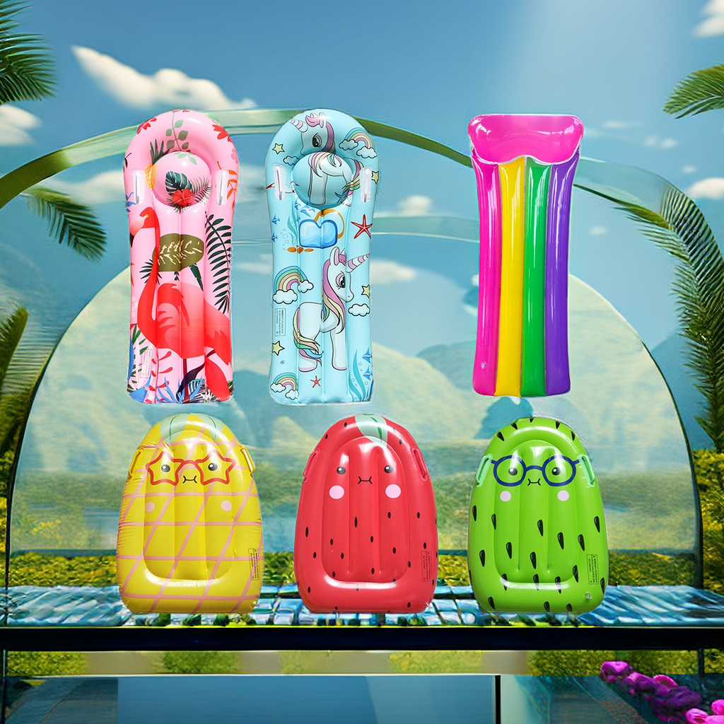 Children's Inflatable Surfboard Float Row Water Skis Float Row Flamingo Bed
