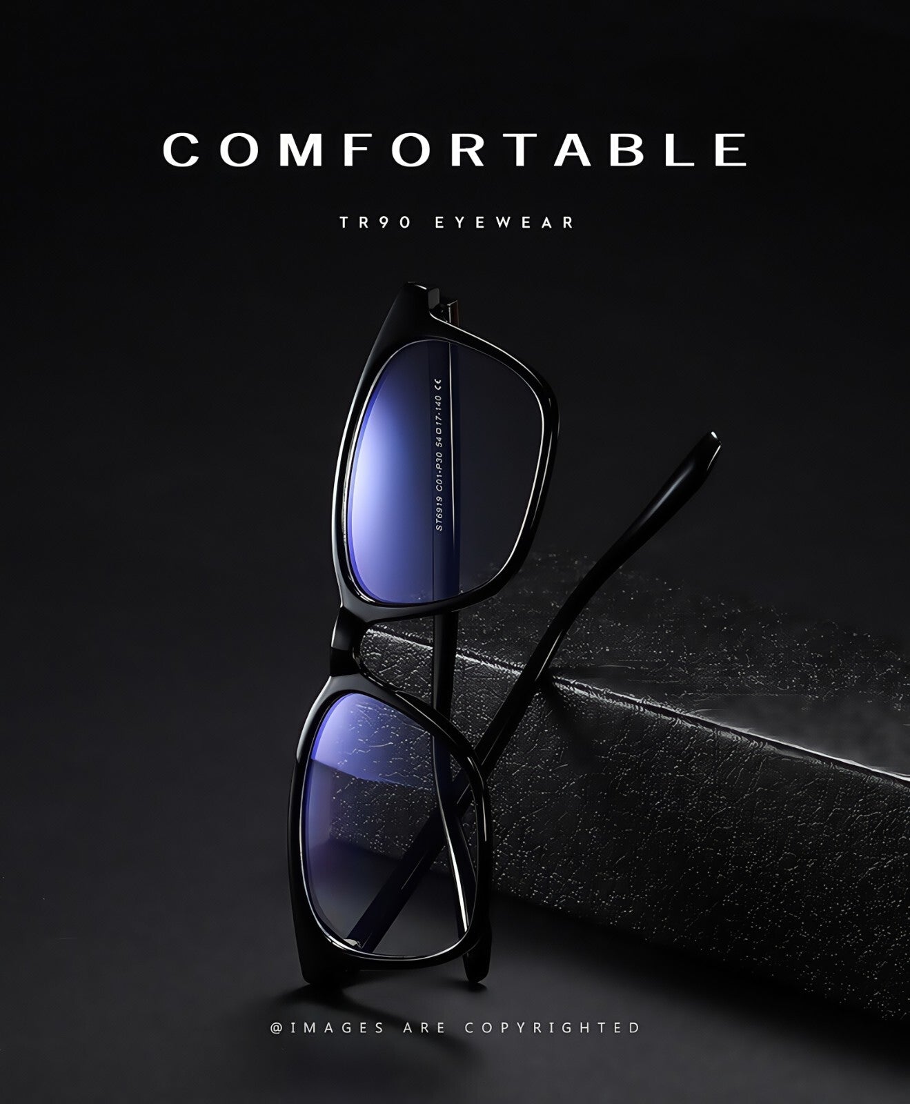 Men's Anti-Blue Light Glasses Lightweight Frame Eye Strain Relief Office & Daily # 6919