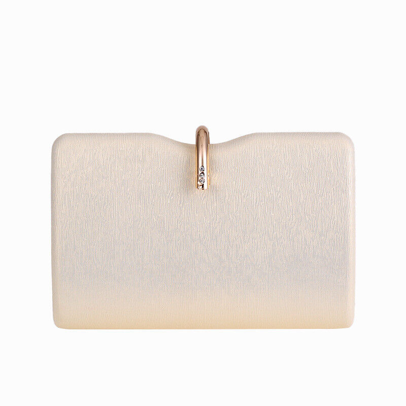 New Woman Elegant Hard Square Shell 3 Colors Wedding Clutch Evening Party Bag