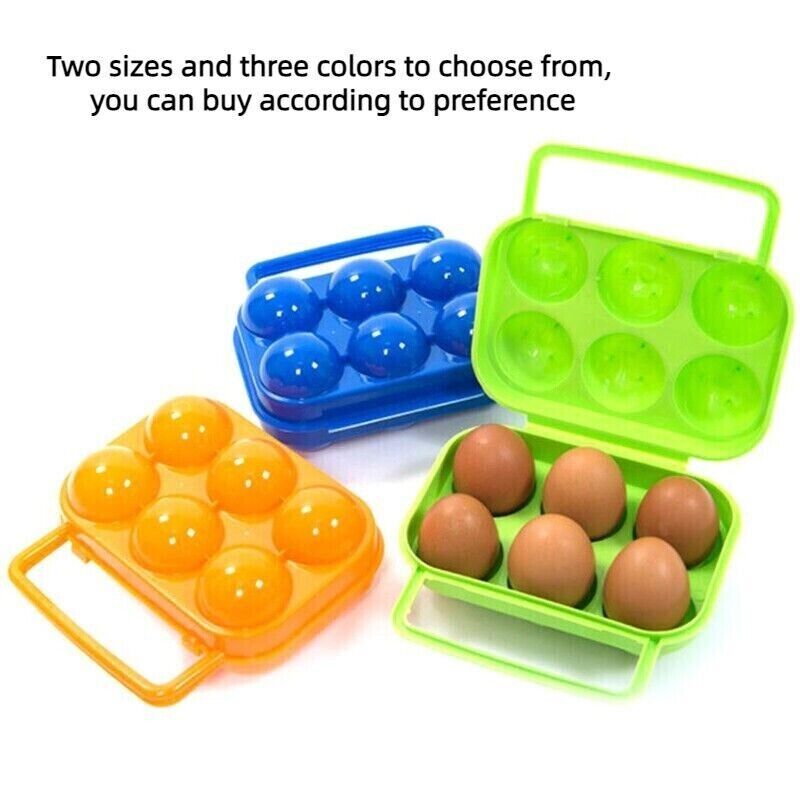 Outdoor 6 Compartment Egg Storage Portable Camping Cutlery Picnic BBQ Egg Carton