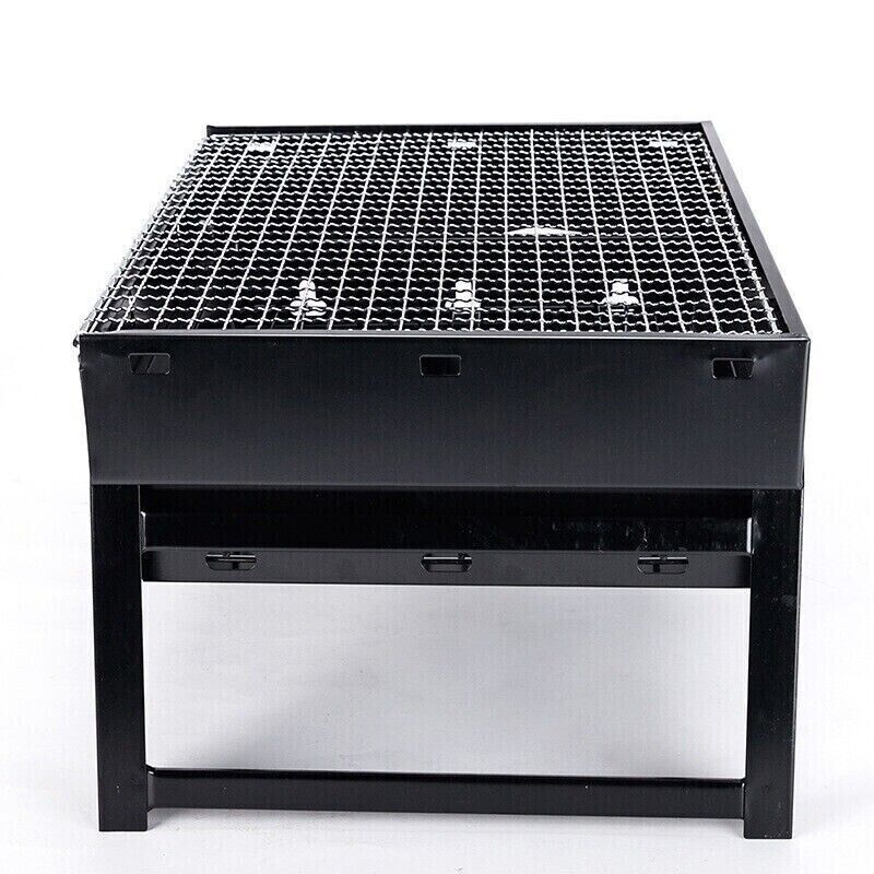 Outdoor Small Black Steel Charcoal Grill Portable Folding Thickened Grill BBQ