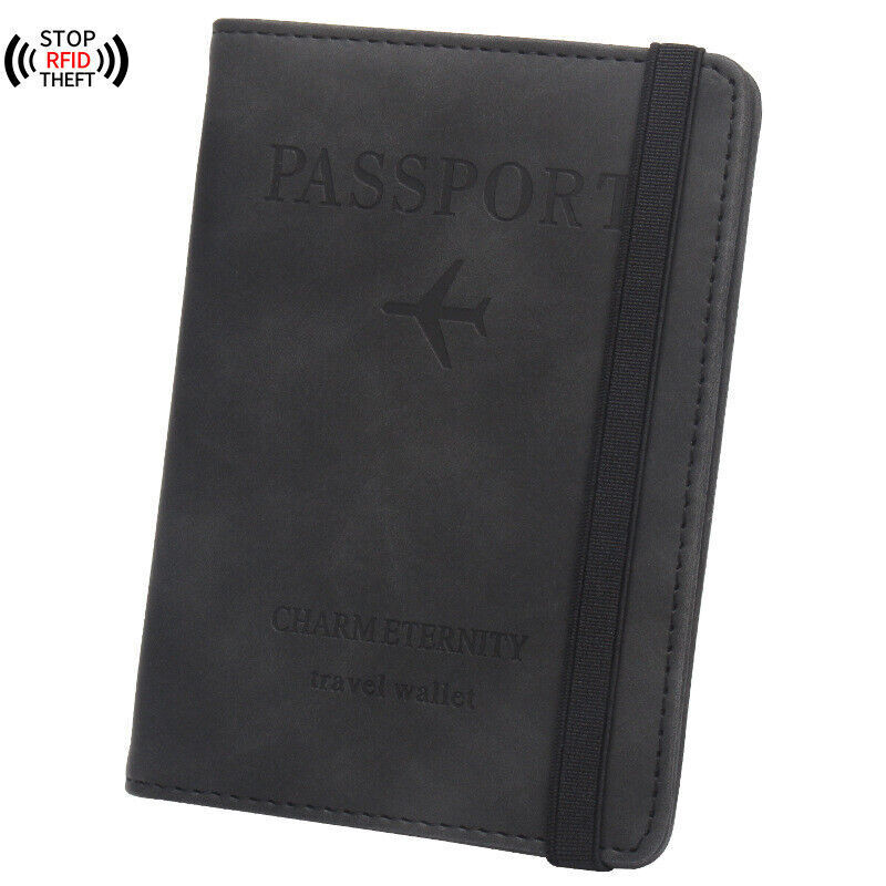 Anti-Magnetic Passport Wallet Holder RFID Blocking Slim ID Card Case Cover PU