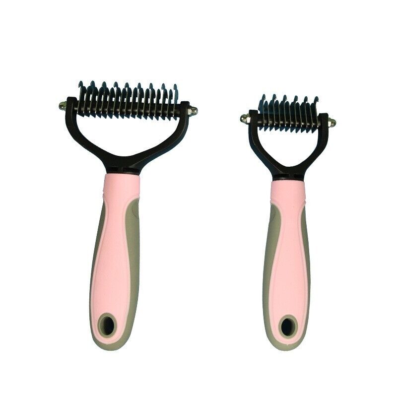 Pet Double-Sid Grooming Comb Brush Undercoat Rake Dematting Trimmer Dog Cat Tool