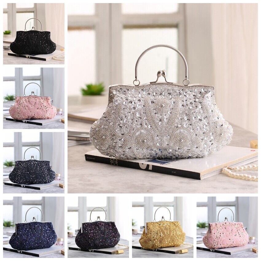 Women Fashion Glitter Party Bridal  Bag Wedding Handbag Prom Evening Clutch