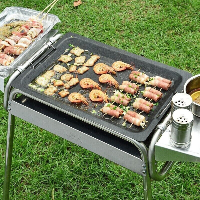 Camping Cooking Large Frying Plate Non-stick Grilled Fish Barbecue Baking Pan