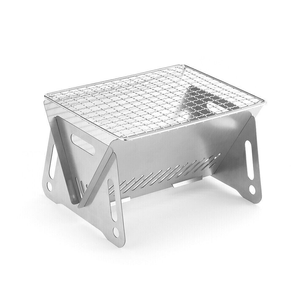 Outdoor Portable Folding Card Stove Stainless Steel Burner Grill BBQ Wood Burn