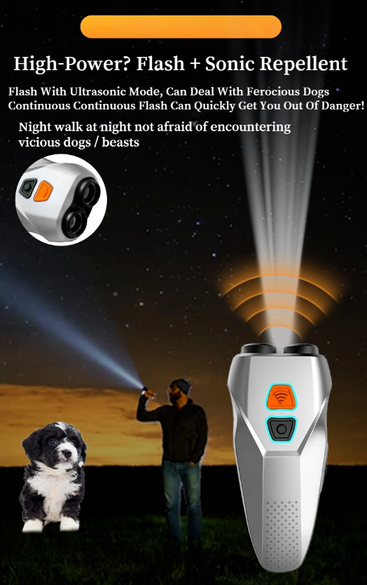 Dual Probe Ultrasonic Dog Repeller Anti-barking Device High Power Expeller