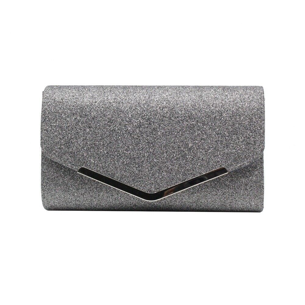 Shining Flip Magnetic Ladies Evening Clutch Bag Wedding Bridal Chain Handbag