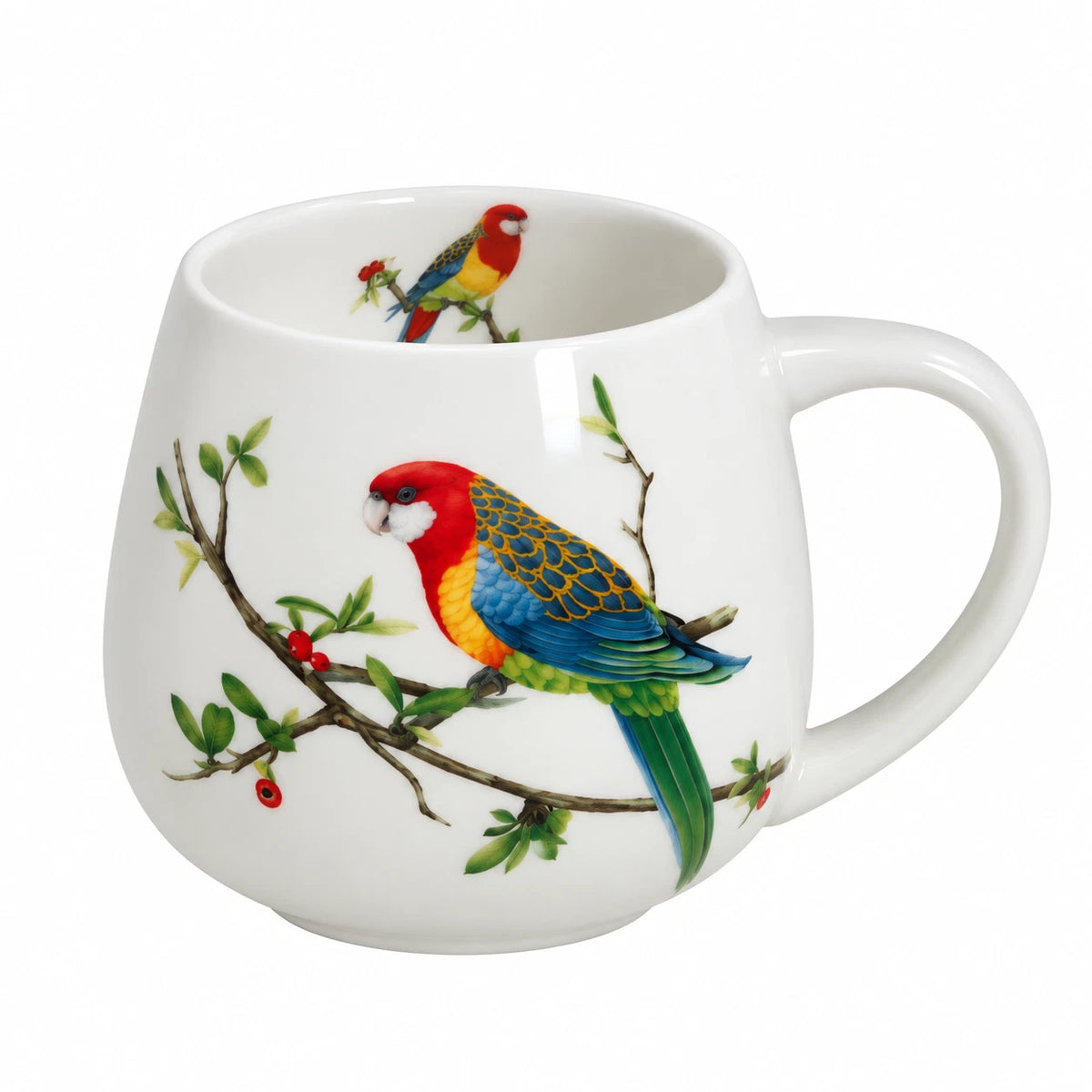 1-6X 400ml Rosella Australian Bird Fine Porcelain Coffee Tea Mug Cup Gift Boxed