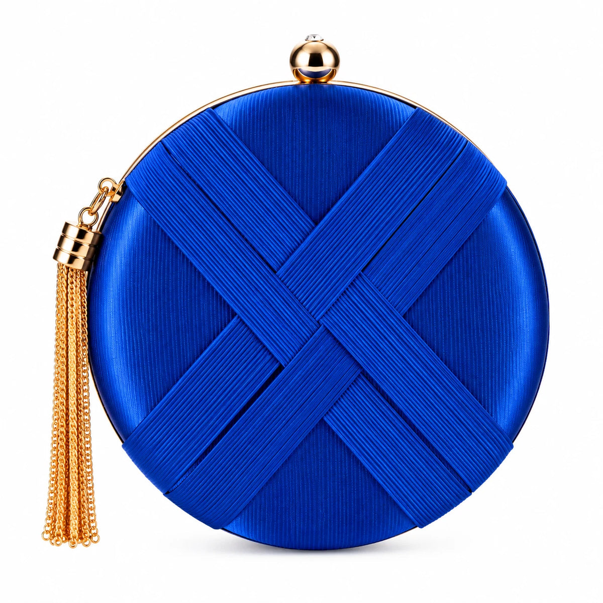 Women Round Evening Clutch Bag Wedding Party Prom Formal Tassel Chain Handbag 7 Colour