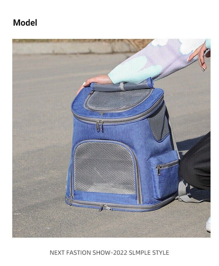 New Portable Folding Outdoor Cat Dog Large Space Double Shoulder Pet Bag
