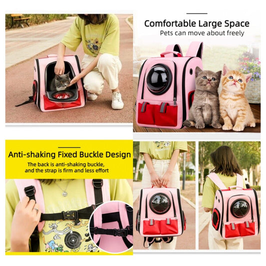 Pet Outdoor Portable Breathable Backpack Cat Dog Space Capsule Shoulder Bag