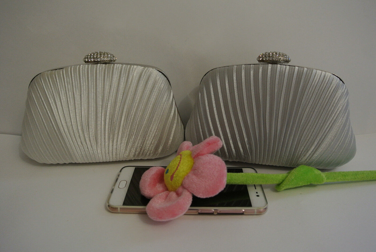 NEW Shining Satin Ladies Evening Clutch Bag Wedding Bridal Chain Handbag Wallet