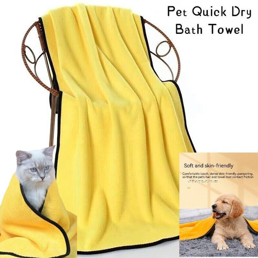 Coral Fleece Pet Towel Dog Cat Quick Dry Bath Soft Absorbent Pet Bathing Towel