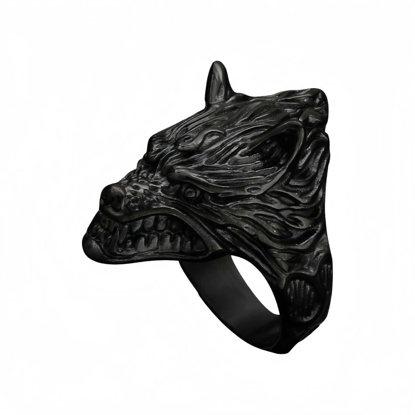 Men Fierce Wolf Head Ring Gothic Animal Totem Punk Norse Viking Band Biker Gift # R253