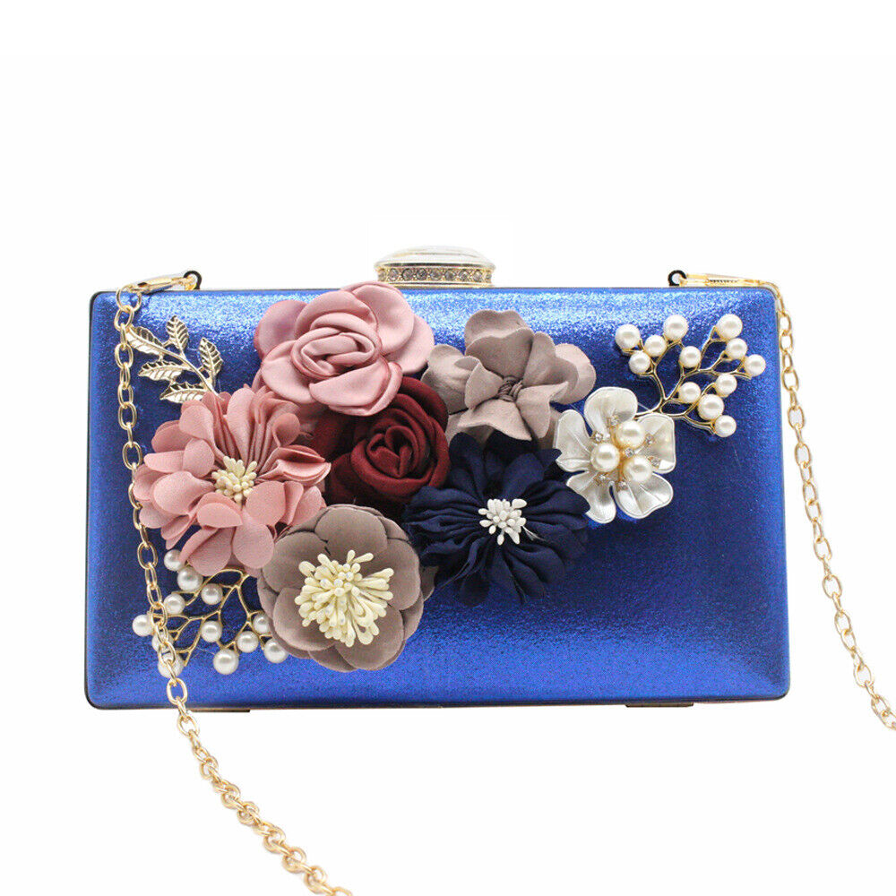 Women Ladies Evening Clutch Dinner Bag Purse Wedding Party Bridal Chain Handbag