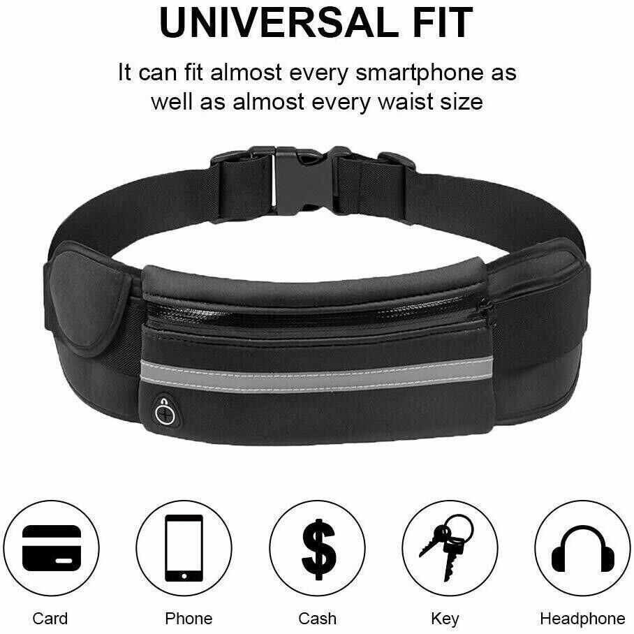 Waterproof Sports Wallet Running Pack Travel Waist Bags Money Zip Belt Pouch