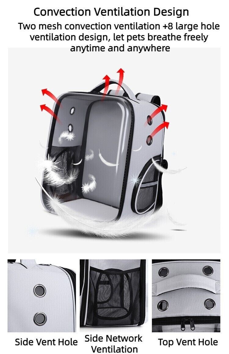 Pet Outdoor Breathable Foldable Clear Large Space Backpack Handheld Shoulder Bag