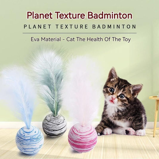 Pet Starry With Feather Toy Ball Toss Cat Interactive Play Relieve Boredom
