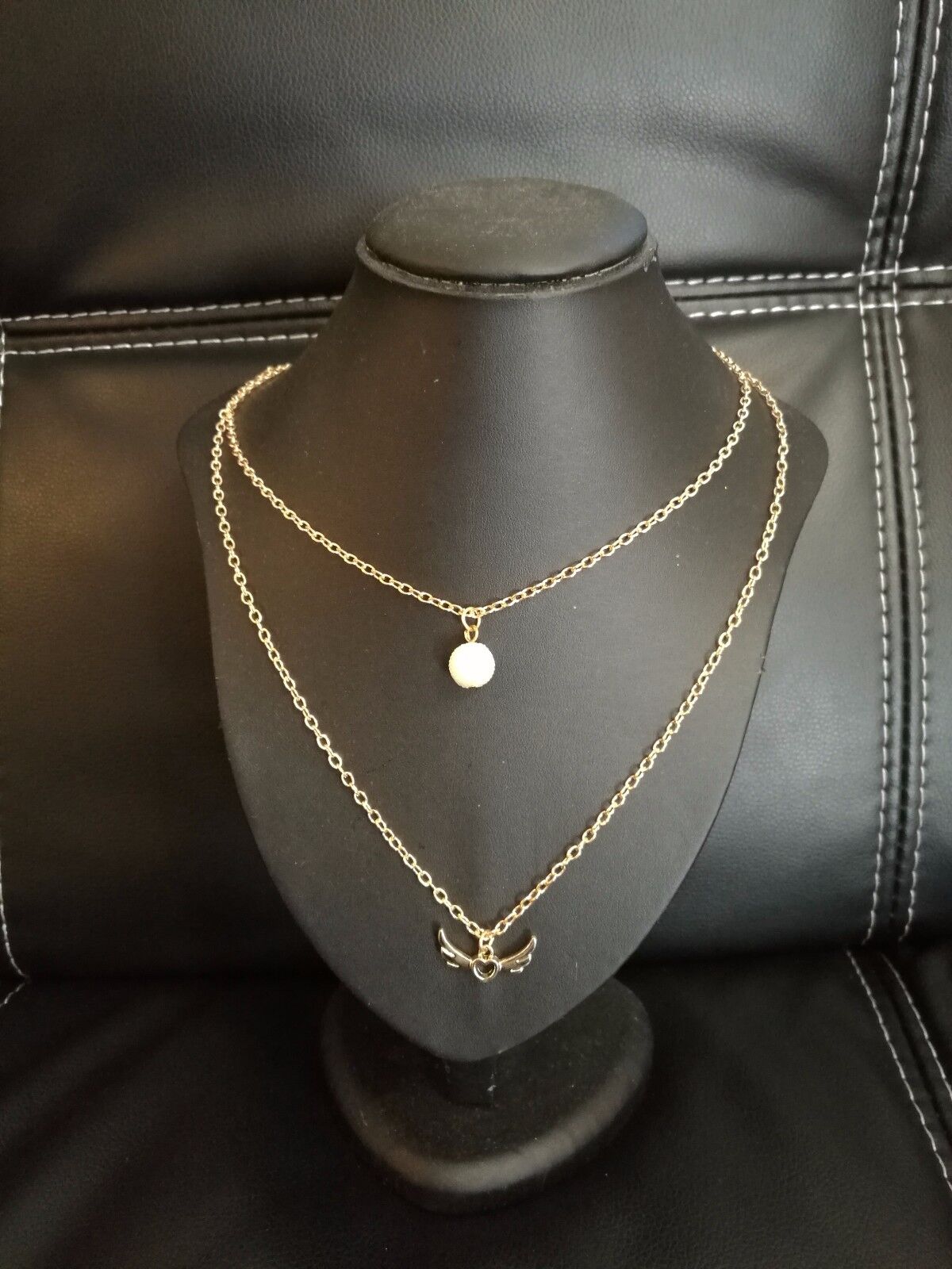 New Elegant Women Gold Choker Statement Bib Chain Pendant Necklace heart wings