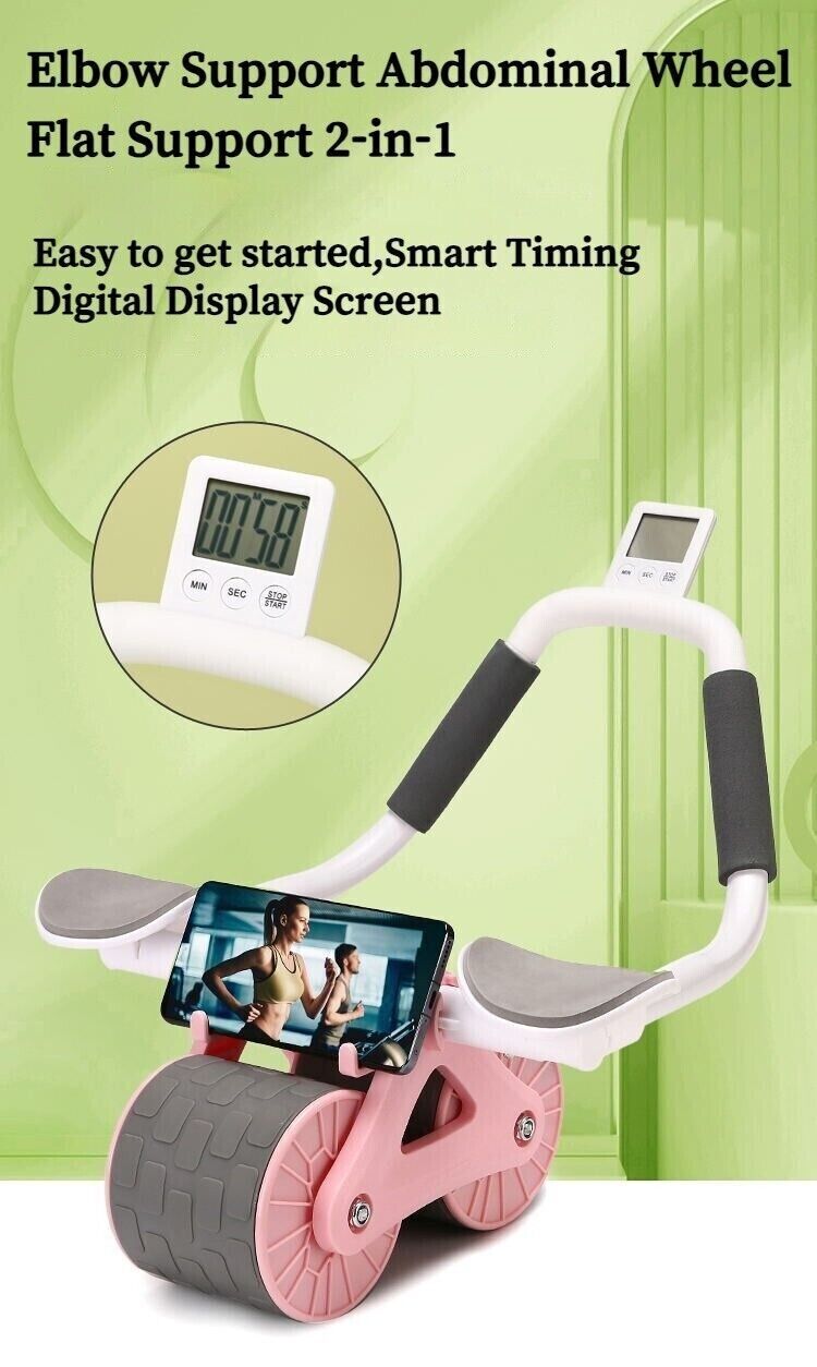 Automatic Rebound Wheel Roller Abdominal Ab Fitness Training Anti Slip Equipment
