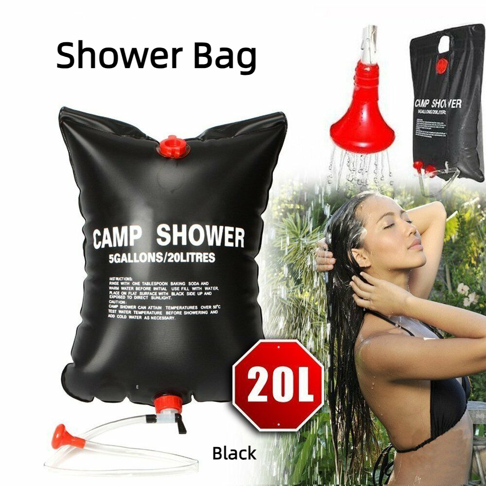 Foldable Shower Bag Solar Heat Camping Hiking Travel Water Storage Bag 20L 40L