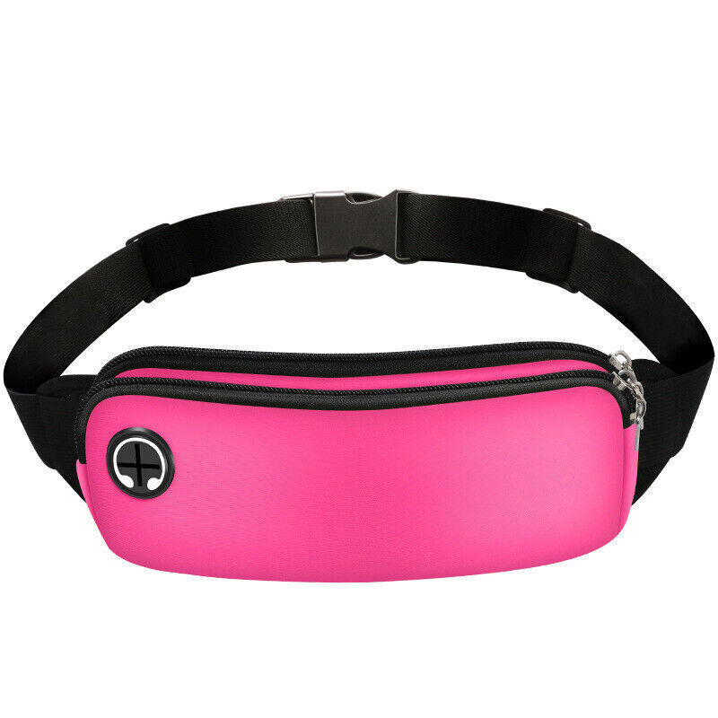 Double Tier Zip Belt Pouch Sport Wallet Waterproof Running Pack Travel Waist Bag
